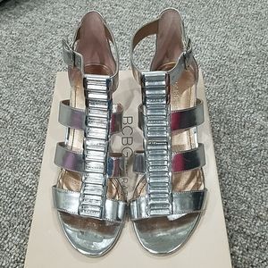BCBGeneration Silver Wedge Sandal
